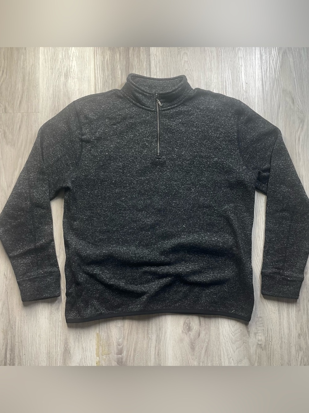 Vintage Men's Charcoal Heather Half-Zip Sweater